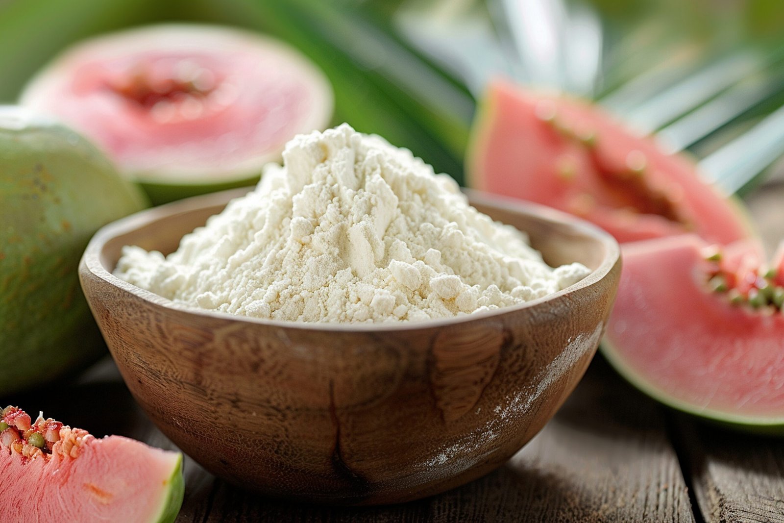 milk powder bowl with slices guava